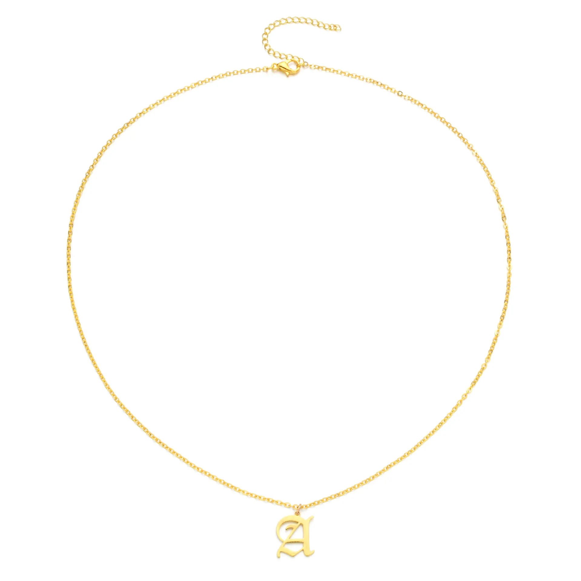 Vintage 26 Colar de carta em ingl￪s Cadeias de ouro prateado colares pendentes iniciais para mulheres j￳ias de moda Will e Sandy Gift
