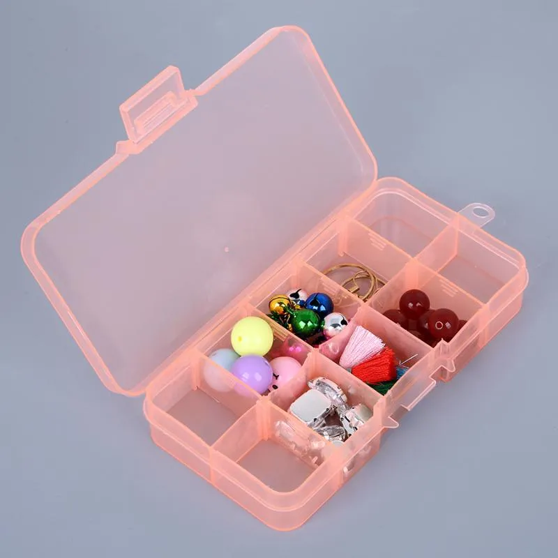 SAUVOO 10 15 Grids Verstelbare Rechthoek Transparante Plastic Opbergdoos Voor Kleine Sieraden Tool Component Dozen Organizer2750