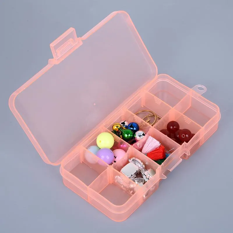 SAUVOO-caja de almacenamiento de plástico transparente rectangular ajustable, 10 y 15 rejillas, para herramientas de joyería pequeñas, cajas organizadoras de componentes, 265W