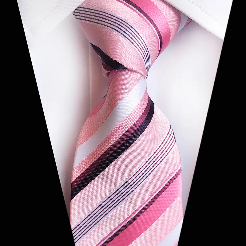 Nuevas corbatas de rayas azules de moda hombres de seda de seda corbata clásica rayas para hombres jacquard tejido de fiesta de bodas corbatas navy217l