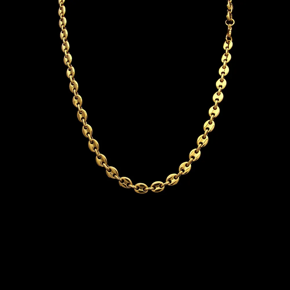 Coffee cravatta chicchi di caffè e bracciale set di alta qualità in acciaio inossidabile MENS HIP Hop Gioielli Gold Silver Color Chain for Men Gift7904928