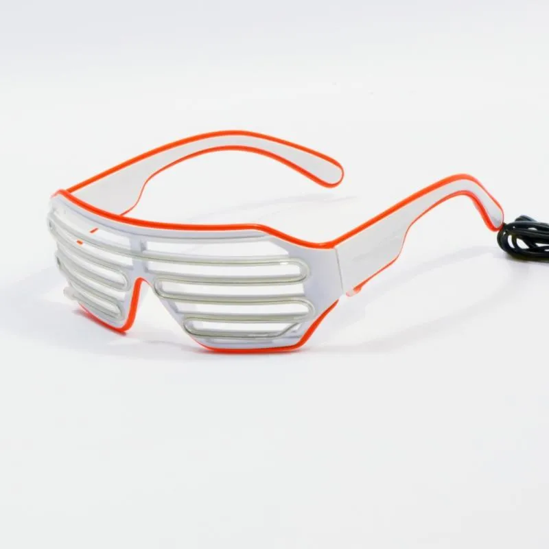 Gafas de sol Emazing Lights es EL Wire Neon LED Light Party DJ Up Gafas con forma de obturador brillante Rave Sunglasses1297U