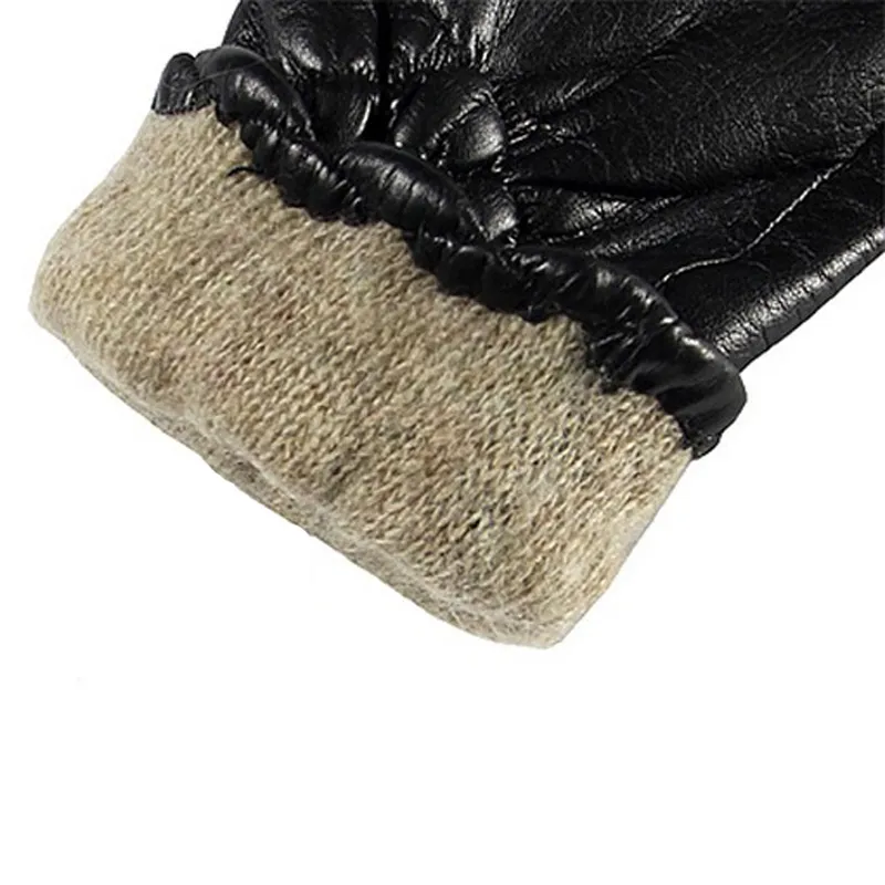 High Quality Brand Genuine Leather Gloves Soft Women Sheepskin Glove Fashion Trend Winter Driving Leather Gloves EL005NC-5301Q