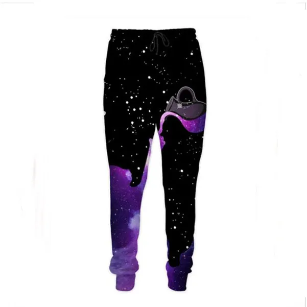 Nowe Mężczyźni / Kobiet Rozlane mleko Space Galaxy Śmieszne Drukuj 3D Dres Moda Dresy Hip Hop Spodnie + Bluzy T014