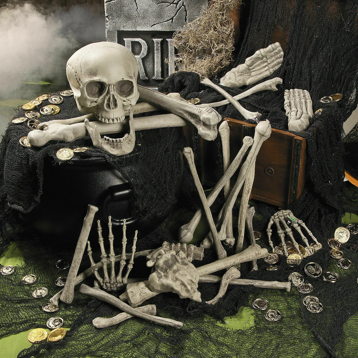 할로윈 골격 뼈 28 조각 할로윈 소품 골격 두개골 유령의 공포 소품 파티 장식 까다로운 뼈 두개골 C02593