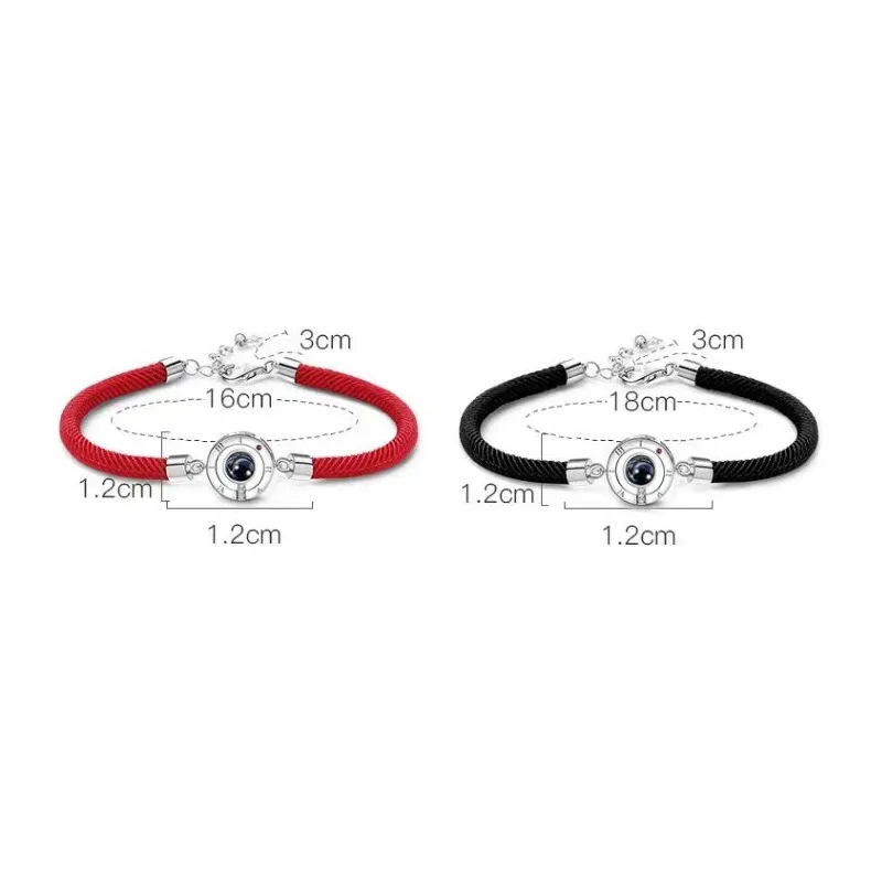 New Woman Man Lucky Red Red Handmade Ride Bracelet Moda Amante Romântico Casal 100 Idioma I Love You Projeção Bracelet Gifts308Q