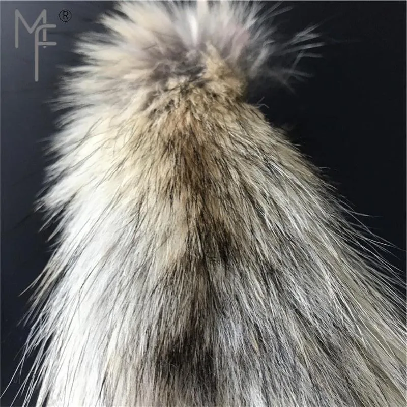 MagicFur -Large Real Wolf Fur Tail w 2 8x7cmプラグ面白いコスプレツールキーチェーン1348m