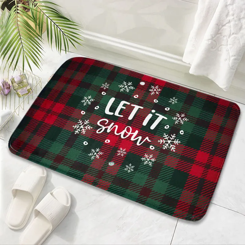 Joyeux noël tapis flanelle tapis extérieur décorations de noël pour la maison noël Santa ornement Navidad 2020 noël nouvel an cadeaux