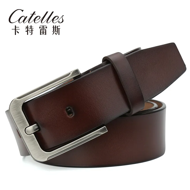 أحزمة catelles حزام الذكور مصمم حزام جلدي أصلي دبوس مشبك رجال الرجال عالي الجودة رجل لعام 1935 336D