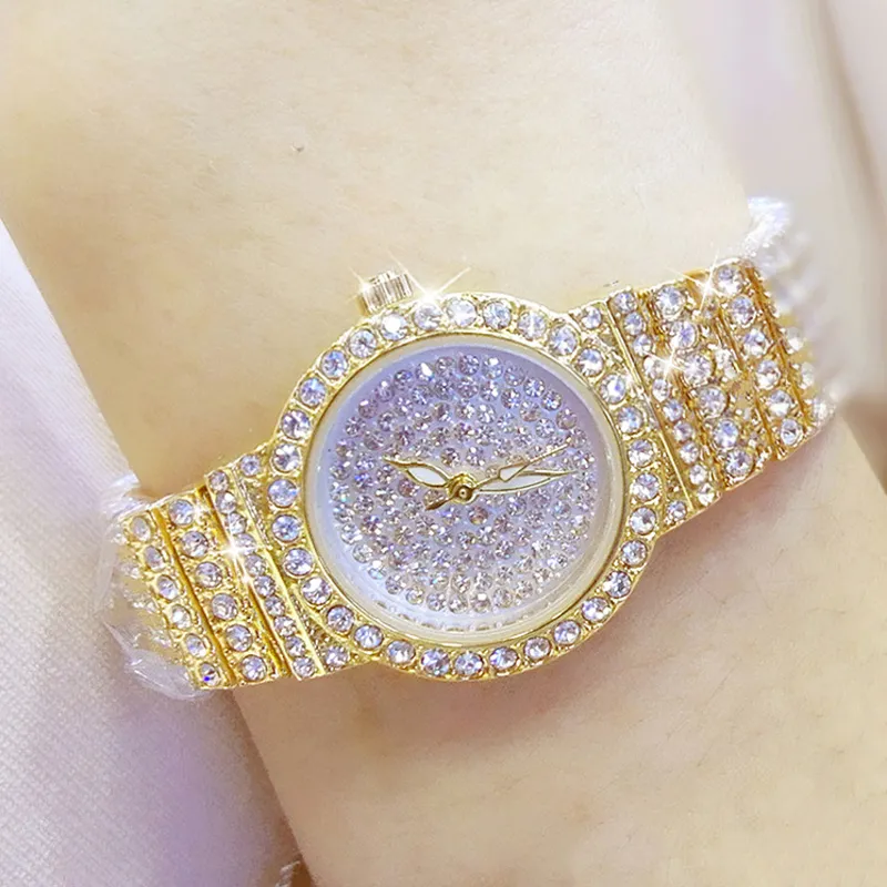 Bs Bee Sister Diamond Women Watches Small Dial Female Rose Gold Watches Ladies Stainless Steel Lock Bayan Kol Saati1321y