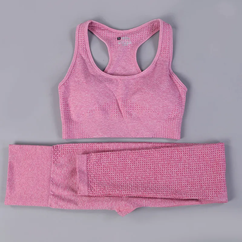 Roupas de treino de folga para mulheres de duas peças esportes conjunto fitness terno yoga ginásio vestuário top e leggings sets 220330