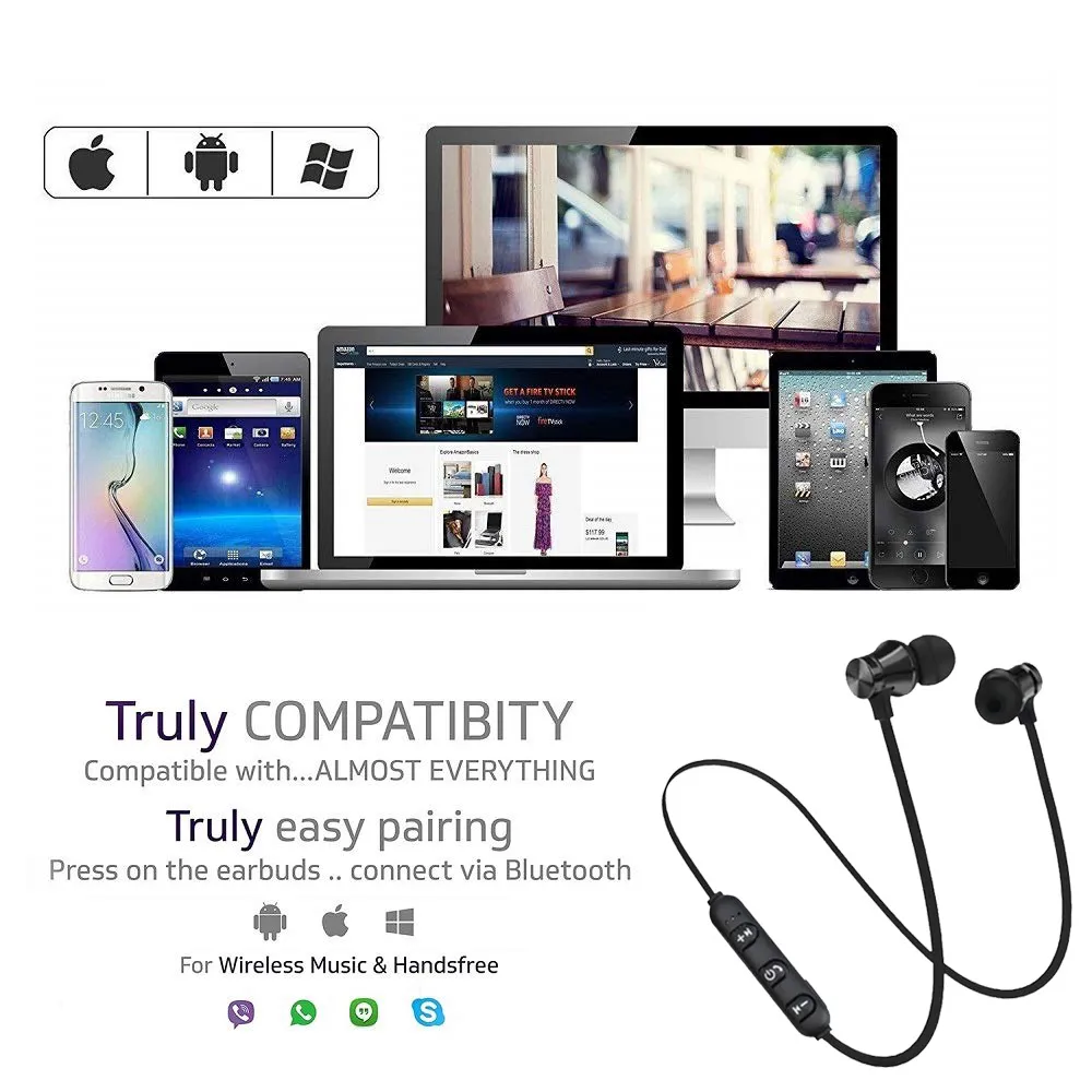 Магнитные беспроводные наушники Bluetooth XT11, музыкальная гарнитура, телефон, спортивные наушники с шейным ремешком, наушники с микрофоном для iPhone Samsung Xiaomi4356662