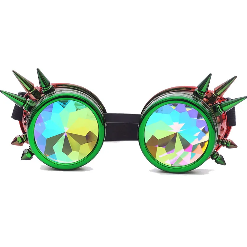 FLORATA Kaleidoskop Bunte Brille Rave Festival Party EDM Sonnenbrille Gebeugte Linse Steampunk Brille2343