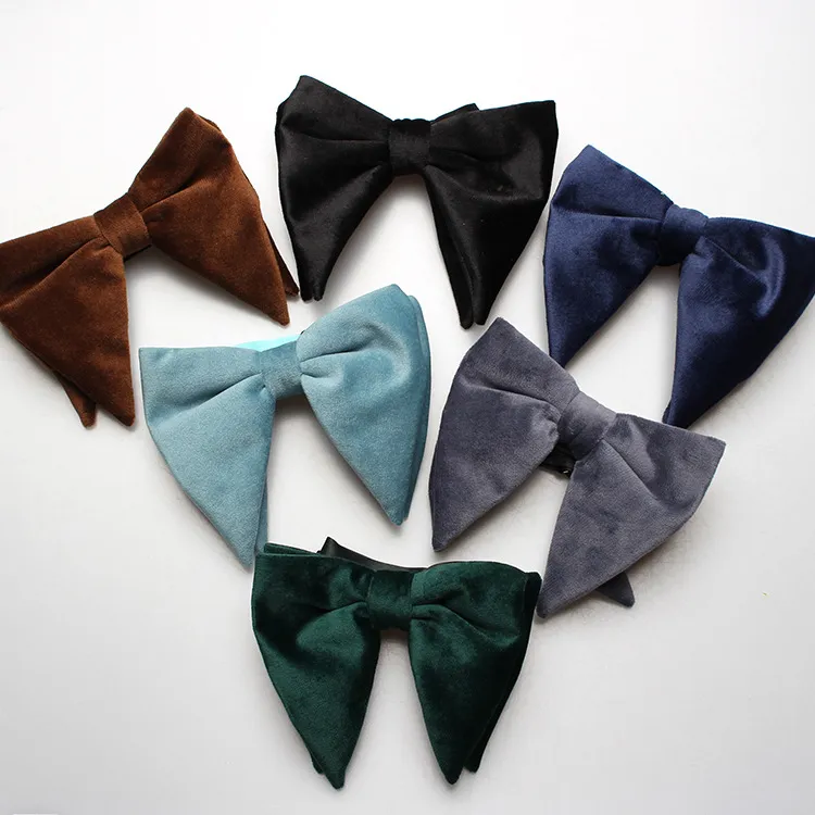 Krawaty na szyi linbaiway dorosły Velvet Bowtie Cravats Big Bow for Women Men Solid Butterfly miękki przyjęcie weselne panowie Gravatas270W