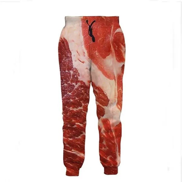Novos homens mulheres carne carne engraçado impressão 3d moda treino hip hop calças hoodies t013260z