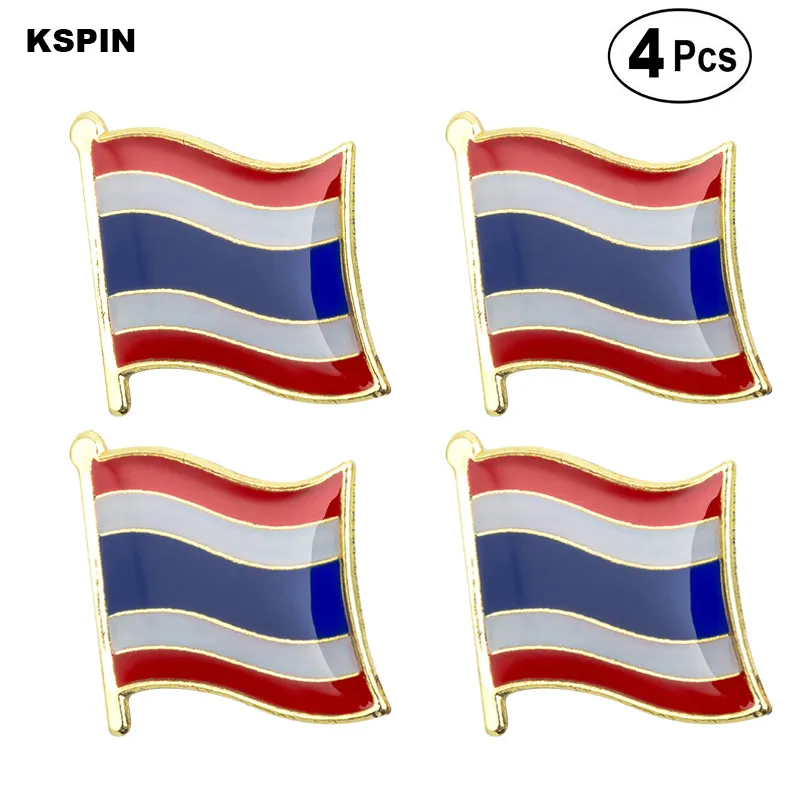 Épinglette de drapeau de la thaïlande, épingle à revers, Badge, broche, icônes, 4 pièces