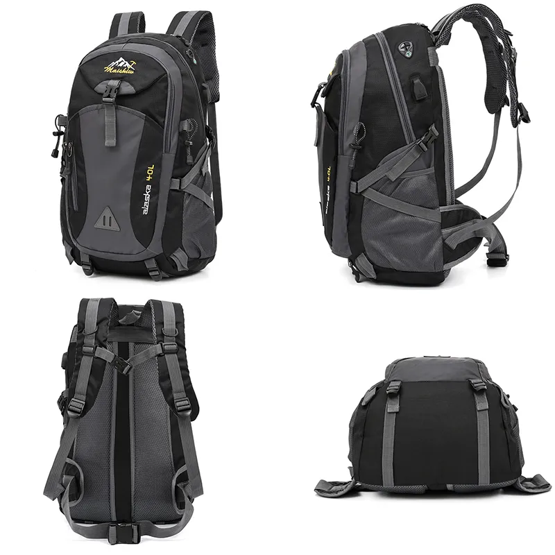 40L Waterproof USB charging Climbing Unisex male travel men Backpack men Outdoor Sports Camping Hiking Backpack School Bag Pack 20286u