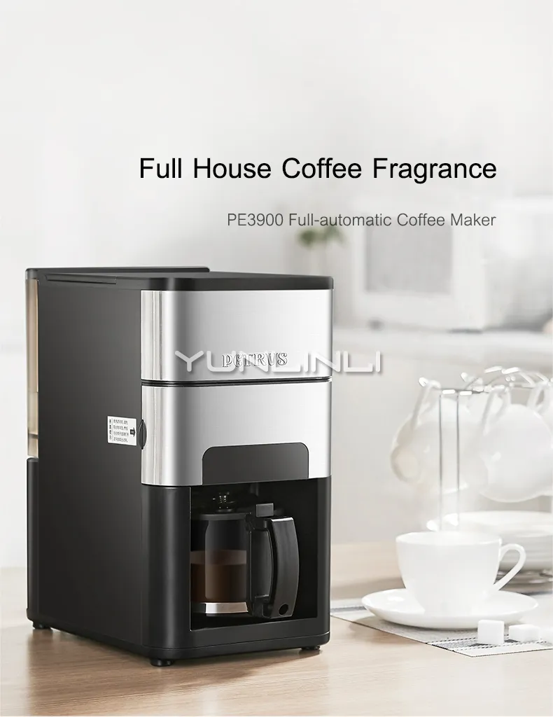 Koffiezetapparaat Huishouden 220 V Automatische All-in-One Espresso Machine Slijpbonen American Coffee Pot Maker Office PE3900