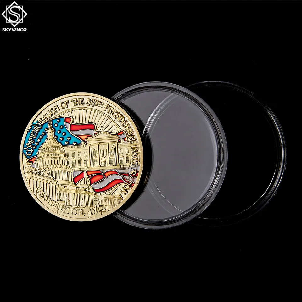 10 pz 44esimo Presidente USA Barack Obama Colore Inaugurale Placcato Oro 24K Sfida Art Coin Collezionismo Gifts4593889