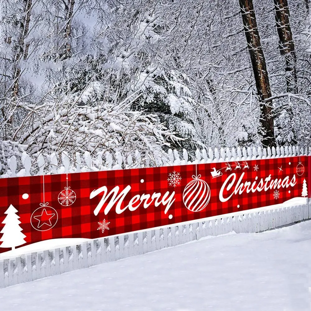 Nuovo Buon Natale Banner Decorazioni natalizie la casa Negozio all'aperto Banner Bandiera Tirando Navidad Natal Decor Capodanno 2010172269