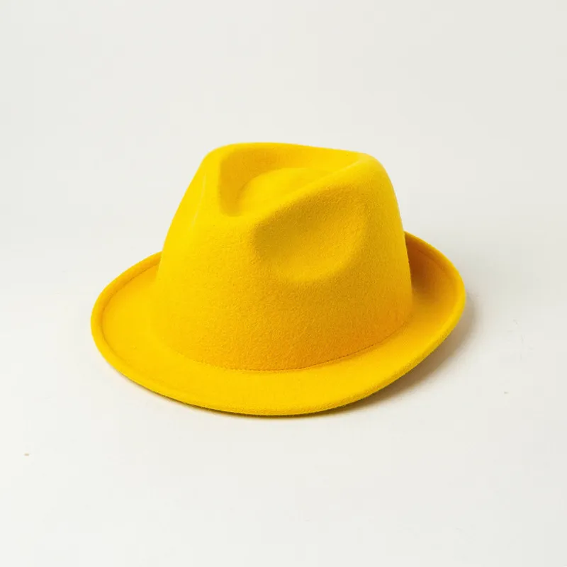 Ull fedora hatt höst vinter hattar för kvinnor män unisex flänsande mode jazz cap file hattar topp vintage damer röd svart286h