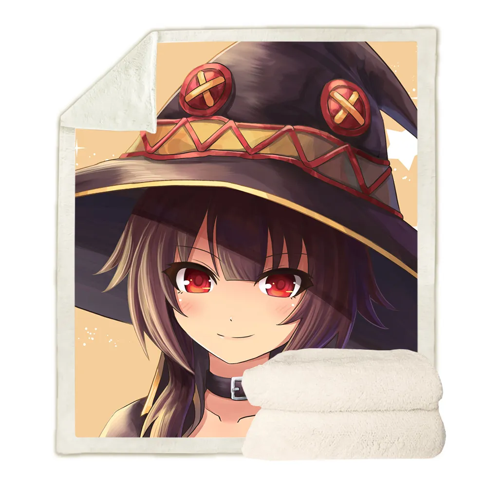Factory Wholesale Animes Megumin Konosuba Blanket 3D Print Double Layer