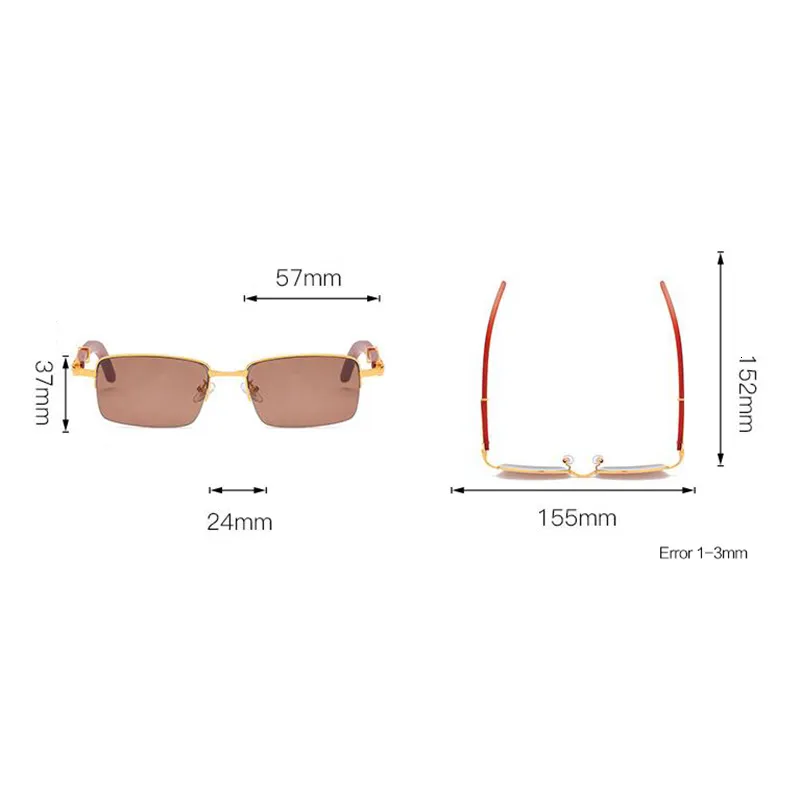 Vazrobe Glass Sunglasses Men Men Real Wood Framecrystal Stone Lens Brown Glasses Anti Eye Dry Protect from Glare UV4009689516