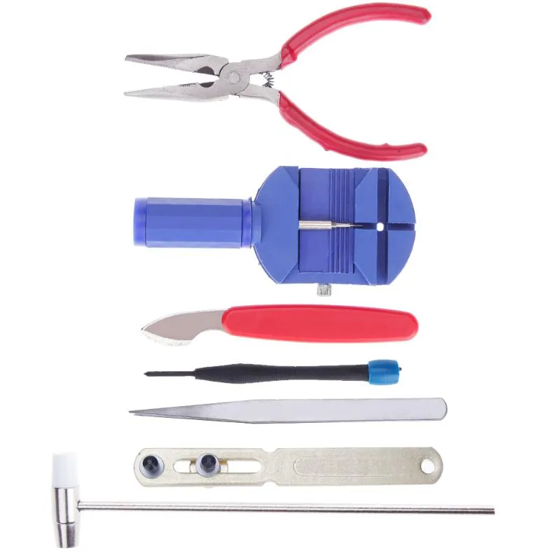 Leecnuo 148 16 pièces Kit d'outils de réparation de montre ensemble de réglage en métal ouvre-boîtier de bande lien extracteur de barre à ressort outils horloger Watch1268q