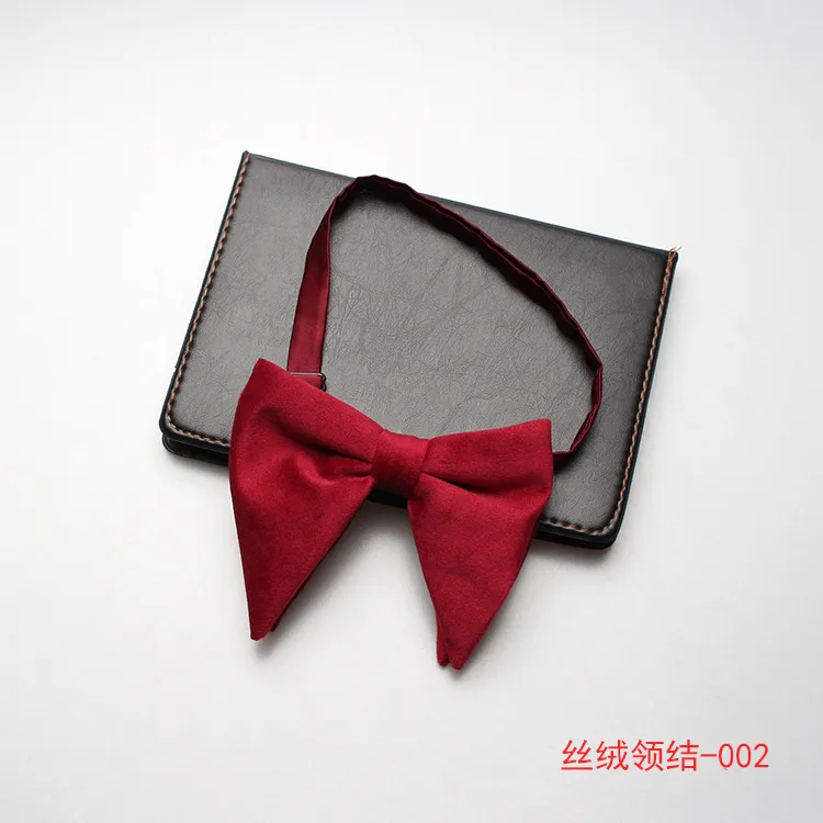 Krawaty na szyi linbaiway dorosły Velvet Bowtie Cravats Big Bow for Women Men Solid Butterfly miękki przyjęcie weselne panowie Gravatas270W