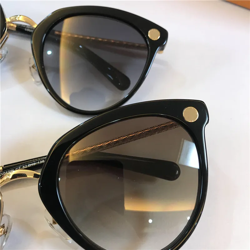 Die neueste Modedesign -Sonnenbrille 1043 Big Size Cat Augenfarbe Matching Rahmen Top -Quality -Beinschutz Eyewea2928
