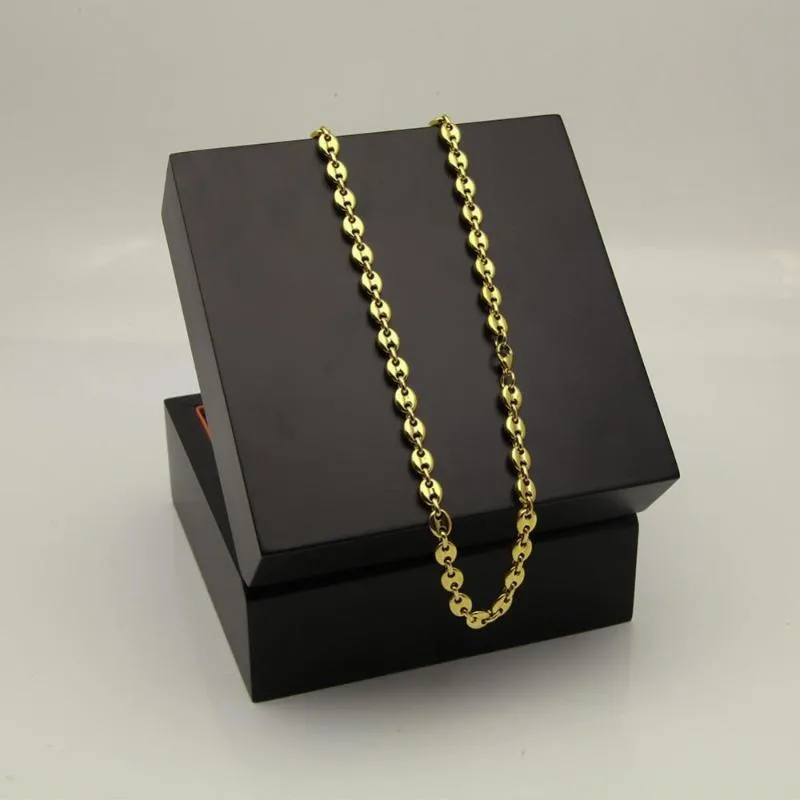 Earrings & Necklace Men's 8mm Puffed Mariner Link Chain Bracelet Set Gold Silver Color Hip Hop Punk Jewelry For Men 22 5cm An246q