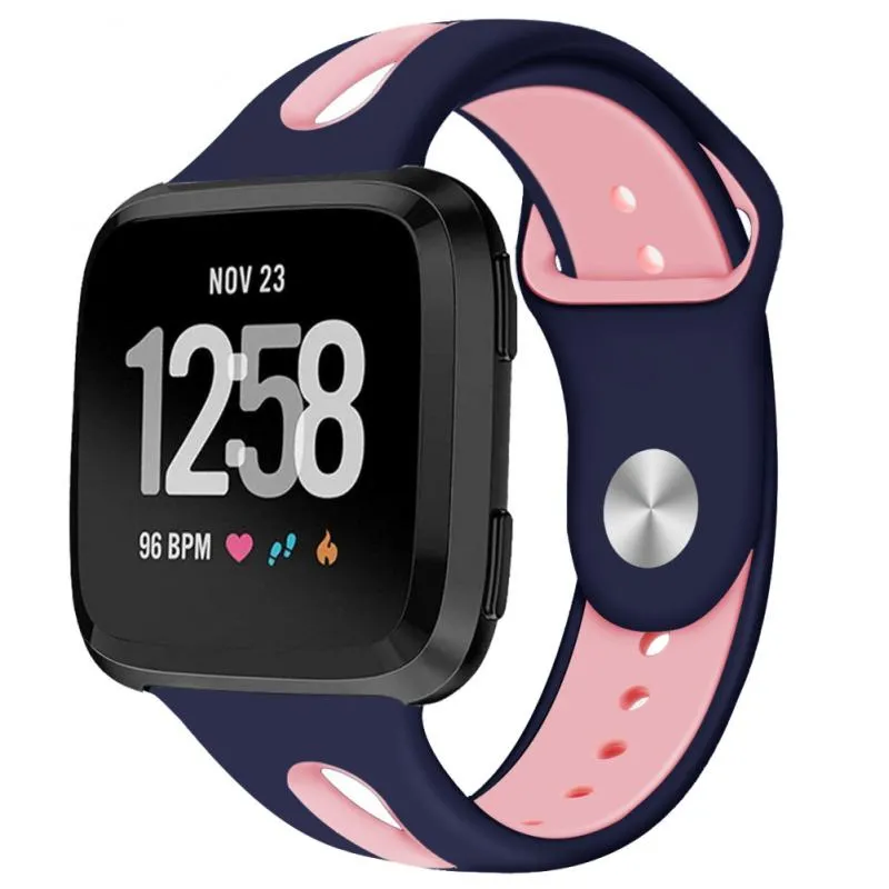 Nya 10 stilar Två färger rem för Fitbit Versa 2 Smart Watch Strap Soft Silicone Sport Watchband Replacement Band Armband310F2134534
