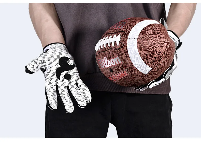 Varumärkekvalitet OL DL GlovePro American Football Glovescustomize Glovesfull FingersGoalkeeper Sticky LJ2009232518767