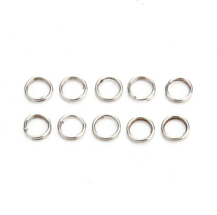 1000 pezzi di anelli di pesca in acciaio inossidabile anelli spaccati esca resistente anello solido esche ad anello 7mm 150lbs248T