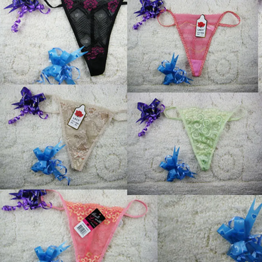 Nyaste Kvinnor Lace Transparenta Panties Lady Fashion Tangas G-Strängar Thongs Underkläder T-Pants Underkläder Panties Bragas