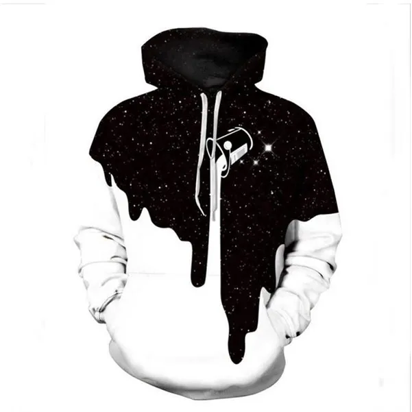 Neue Männer Frauen Space Galaxy Milk Dripping Lustige 3D-Druck Mode Trainingsanzüge Hip Hop Hosen Hoodies T012277J