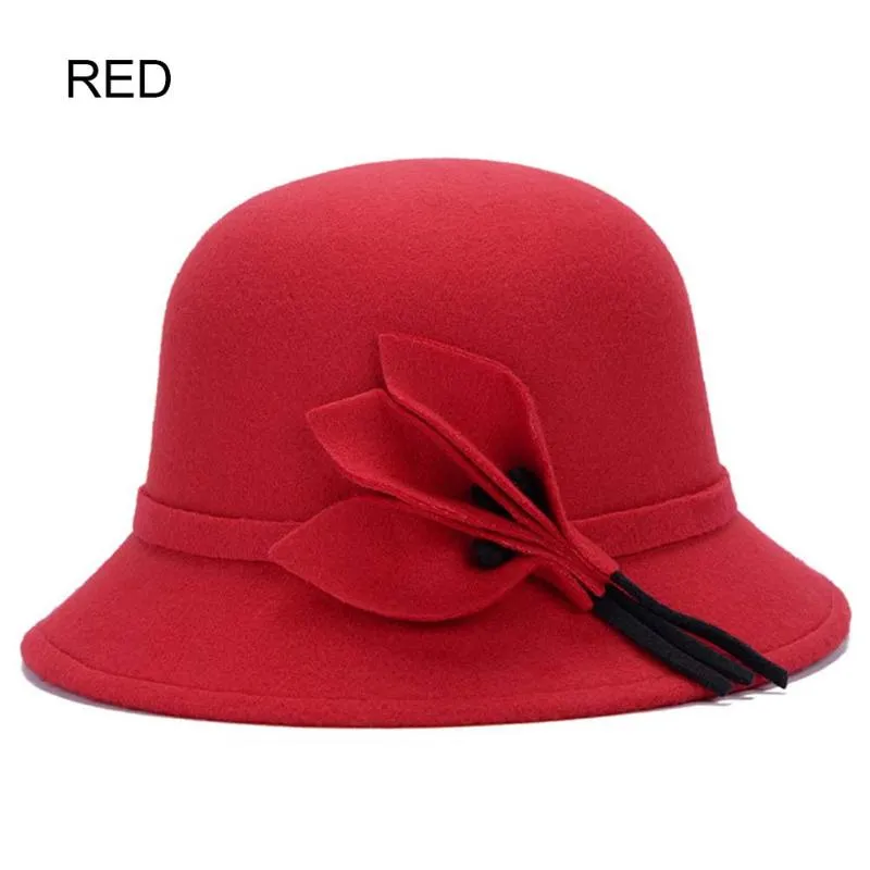 Fedora Hat Women Feel Hats Vintage Tassel Ladies Wełna Fedora Hat Busket Hats 6 Colours Sombrero Mujer 2020292k