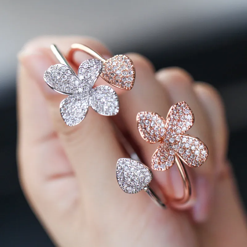 SINZRY cubic zircon cuff bangles elegant CZ bright flower bangle for women costume jewelry accessory310y