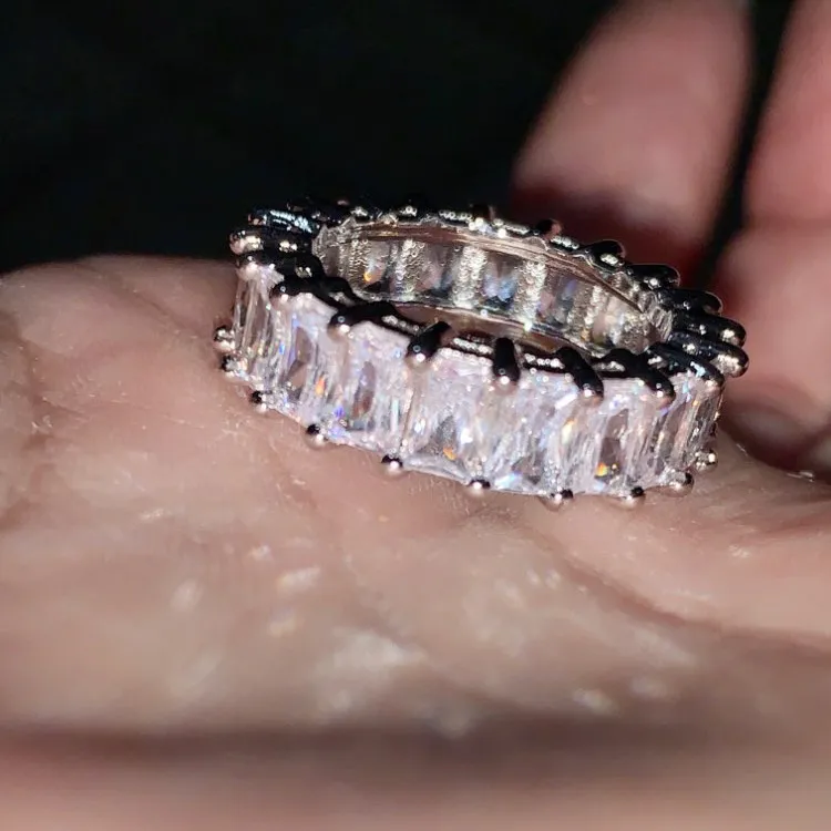 Moda Vintage kobiety obrączki brzoskwiniowe serce CZ diamentowy palec wieczność obrączka zaręczynowa pierścionek Retro biżuteria prezent na boże narodzenie