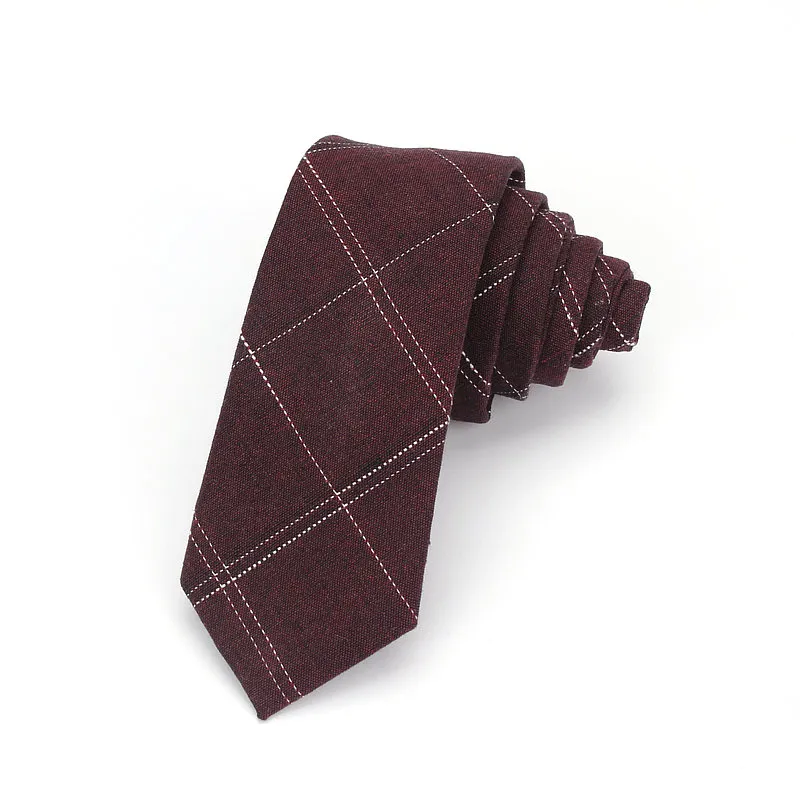 Ianthe 6 cm Cravatta da uomo classica Cravatta scozzese da uomo formale Cravatta da lavoro con fiocco Cravatta maschile in cotone sottile sottile Cravatta stretta Cravat1309m