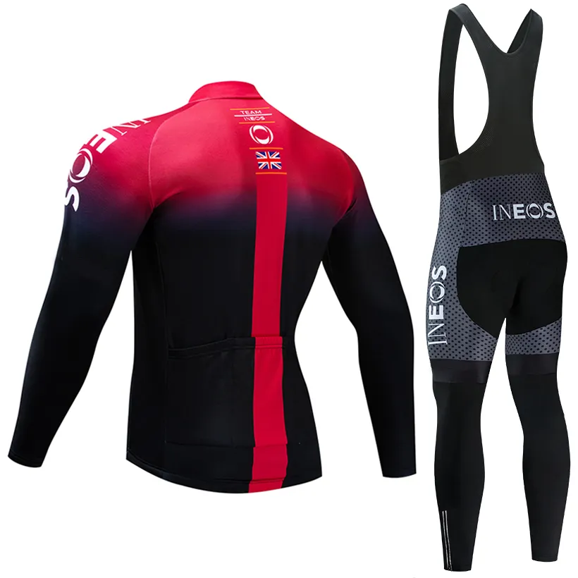 INEOS Maglia da ciclismo invernale kit 2020 Pro Team Abbigliamento da bicicletta in pile termico 9D Pantaloni con bretelle imbottiti in gel Set Ropa Ciclismo Invierno4925035