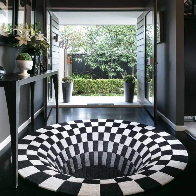 3D Vortex Illusion Rug Swirl Print Optical Room Decoration Illusion Areas Rug Carpet Floor Pad Non-slip Doormat Mats For Home208P