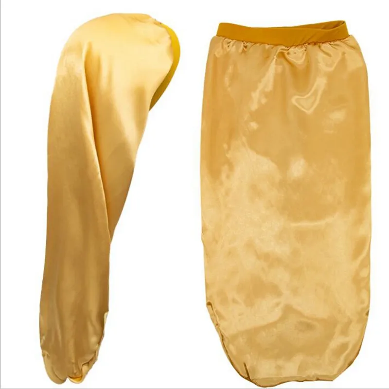 アフリカンメスの絹のようなターバンヘッドラップ女性のための長いボンネット睡眠capサテン印刷ヘアボンネットブレードスラッチハットTB-83B321S