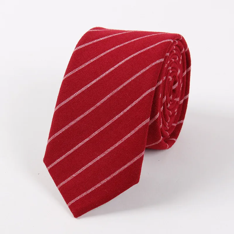 Linbaiway 6 cm rayé cravate pour hommes Plaid cravate costume décontracté nœuds papillon cravates mâle coton Slim cravates personnalisé Logo325U