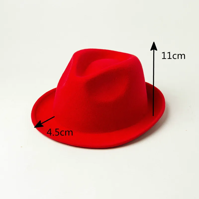 Wool Fedora Hat Autumn Winter Hats For Women Men Unisex Flanging Fashion Jazz Cap Felt Hats Top Vintage Ladies Red Black298A