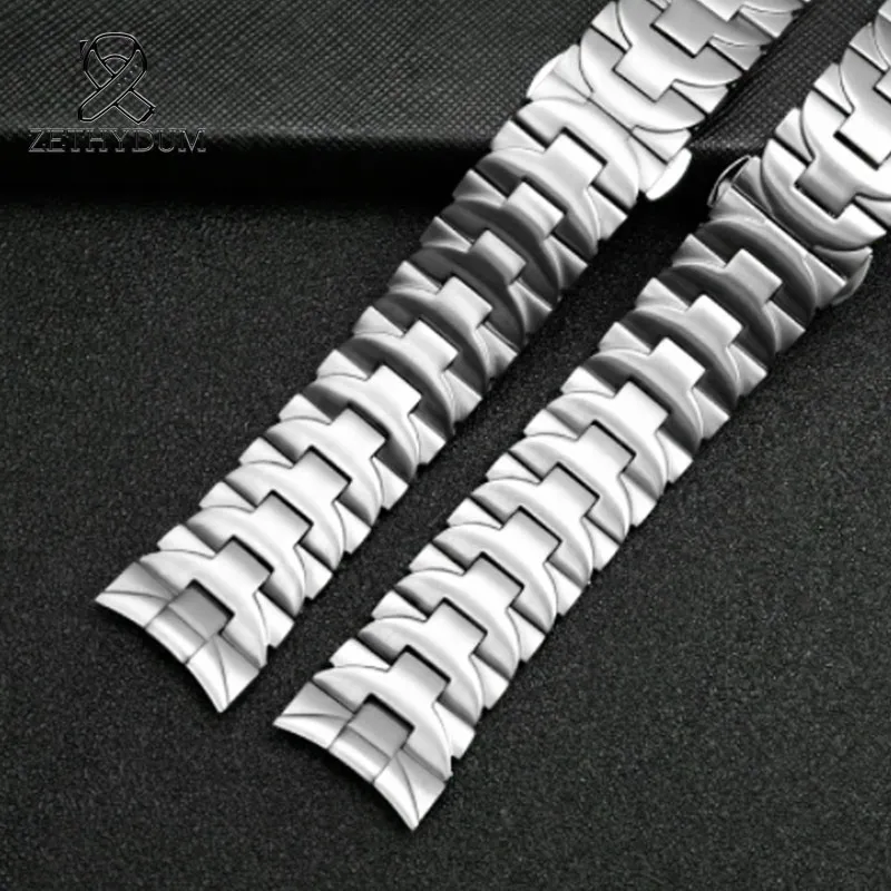 حزام نطاقات الفولاذ المقاوم للصدأ 24 ملم الساعات أعلى حزام أسود ل PAM 111 الفولاذ المقاوم للصدأ الفراشة بوكلي 2346