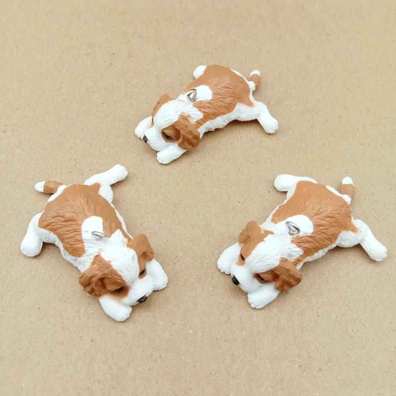 Charms 30-50MM Fashion Craft Animal Jewelry Resin 3D Pet Dog Puppy For Keychain Making Pendants Hanging Handmade Diy Material1290I