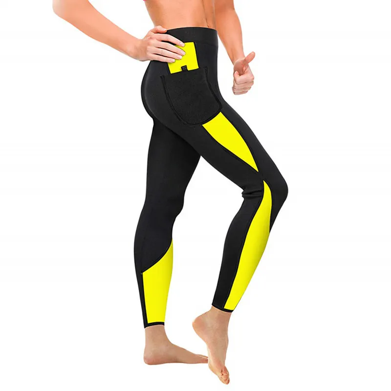 Novas calças femininas mantêm o aquecimento suor sauna calças de neoprene legging controle calcinha corpo shaper cintura trainer emagrecimento shapers 22767