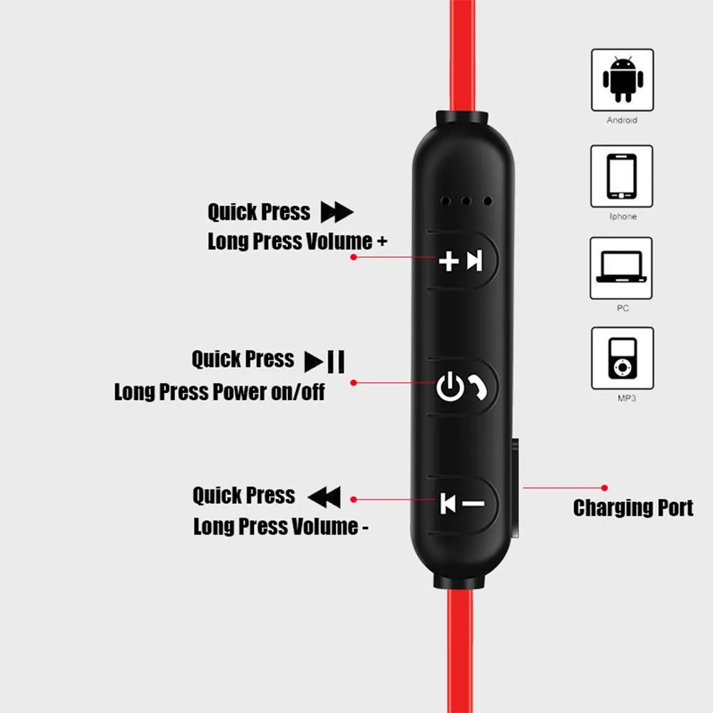 Магнитный беспроводной наушники Bluetooth XT11 Музыкальная гарнитура телефон Sport Warphone Warphone с микрофоном для iPhone Samsung Xiaomi6054024