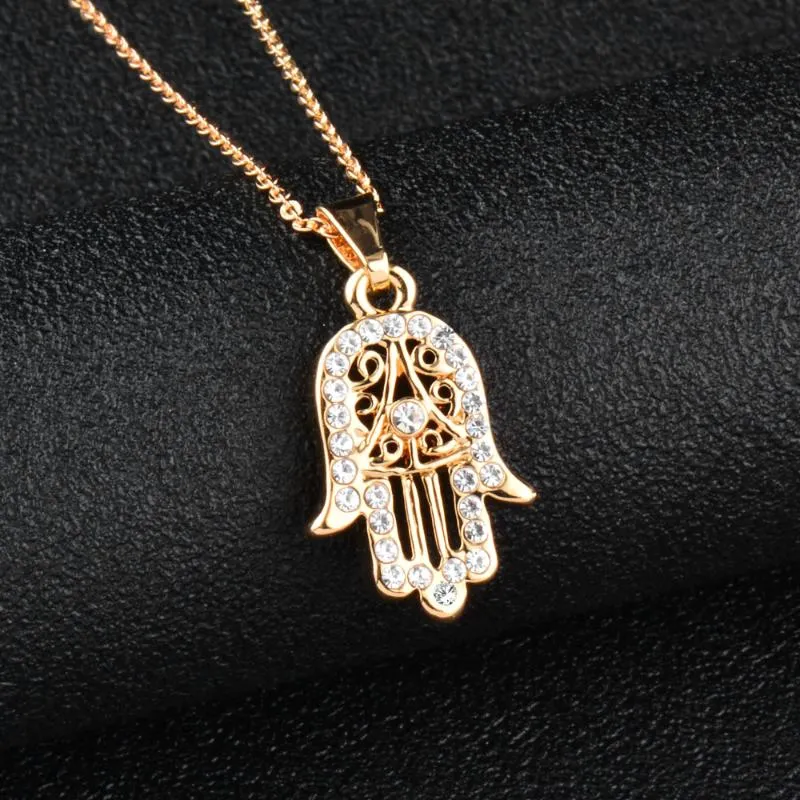 Sinleery Classic Hand Of Fatima Hamsa Necklace Pendants Silver Color Chain Choker Palm Statement smycken för kvinnor XL681 SSF1303Y